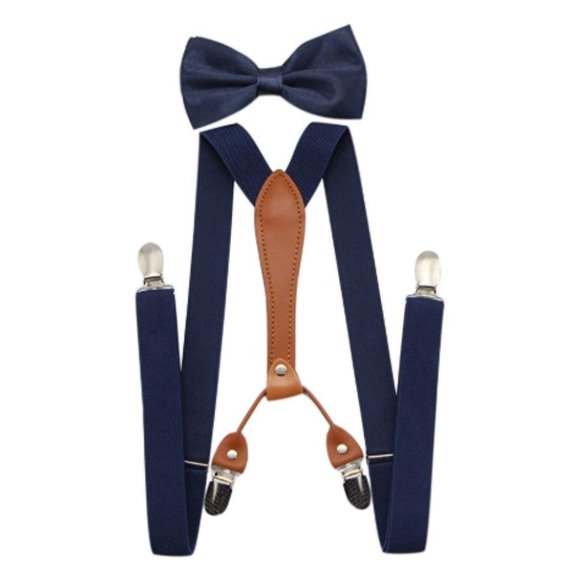 Other - Men's Elastic X Band Suspenders + Bowtie Set